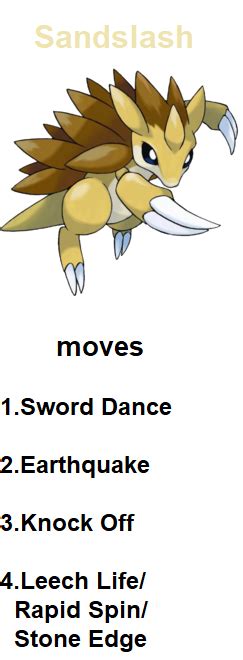 sandslash move list.